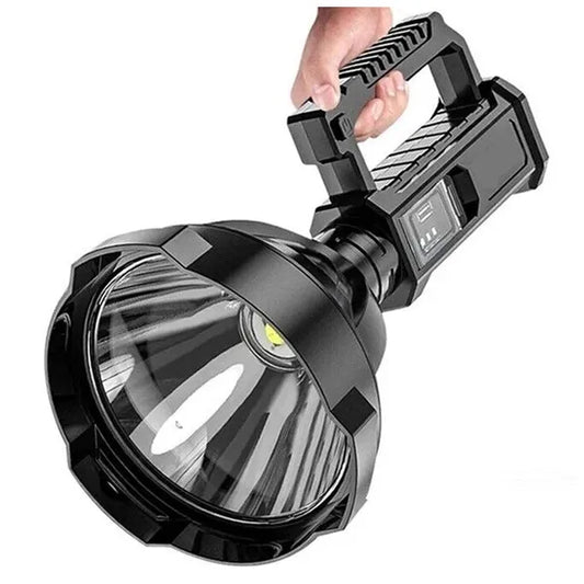 USB Rechargeable LED Torch — 4 Modes, Power Bank + Tripod