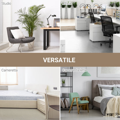 Modern Computer Desk with Adjustable Legs and MDF and Metal Frame, Dining Table 120x60x76 cm, White and Wood Colour