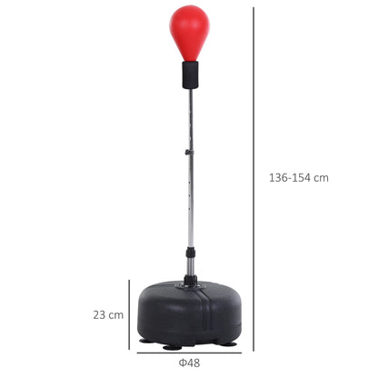 Punching Ball with Adjustable Height and Gloves Included, Ф48x136-154cm, Red