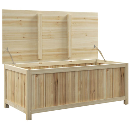 72L Fir Wood Garden Storage Bench, 120x55x45cm, Wood Color