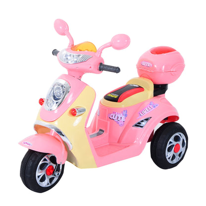 PINK MOTORINO | Children's Electric tricycle for 6v girls with lights and music, pink
