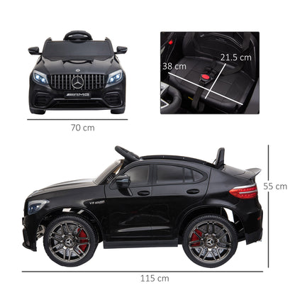 Electric Ride-On Car for Kids 3-5 Years Mercedes with Seat Belt and Remote Control, Black