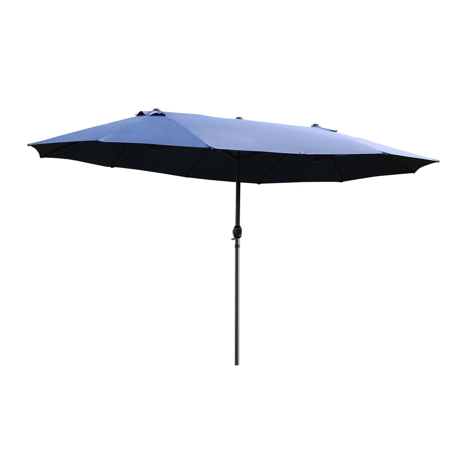 Double Garden Umbrella with Crank Opening, Steel and Polyester, 460x270x240 cm, Blue