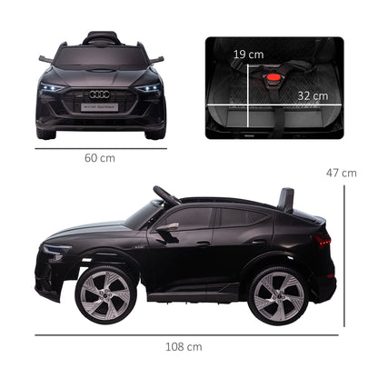 12V Electric Ride-On Toy Car with Remote Control, 3-8km/h Speed, Lights and Music, Ages 3-5 Years, Black