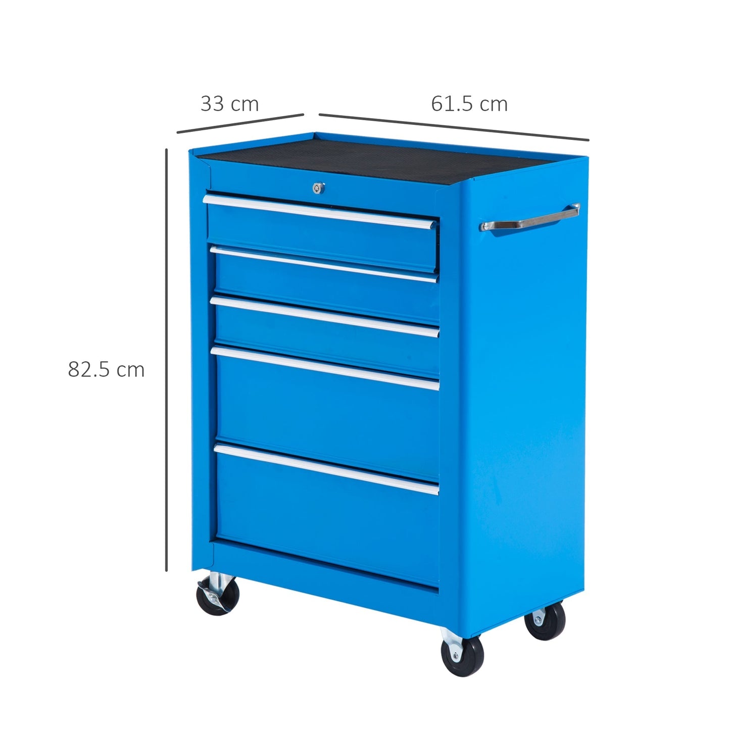 Tool Trolley Equipment Storage with Drawer Blue 61.5 x 33 x 82.5cm