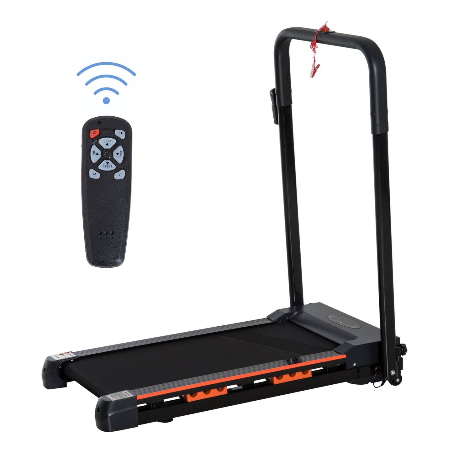 Folding Electric Treadmill with Remote Control and Safety Key, 1-6 km/h, 0.5HP Power, 105x56x108.5cm