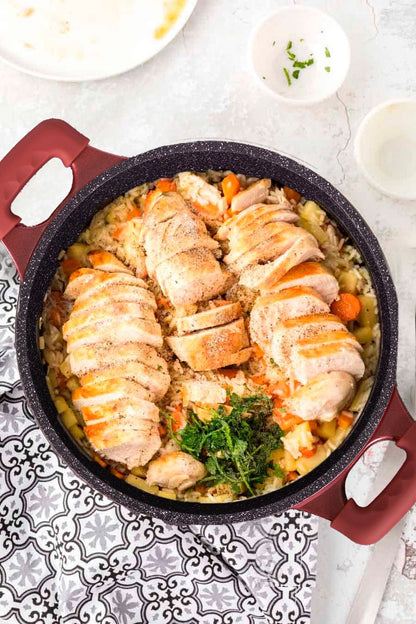 14 pcs, cookware set, burgundy, Royalty Line