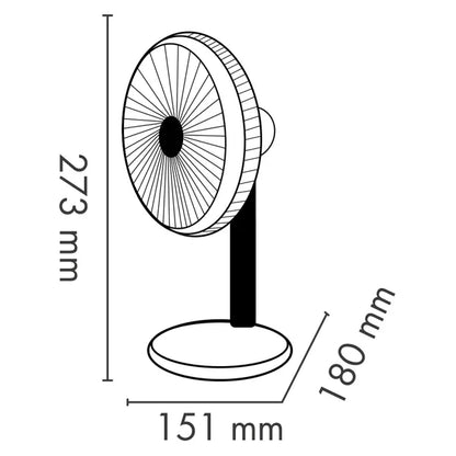 15cm, desk fan, rechargeable, Argo Orfeo Titanium