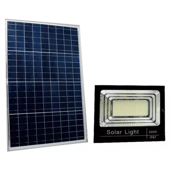 200 W Solar Spotlight Kit – Dimmable, Remote-Controlled, IP67