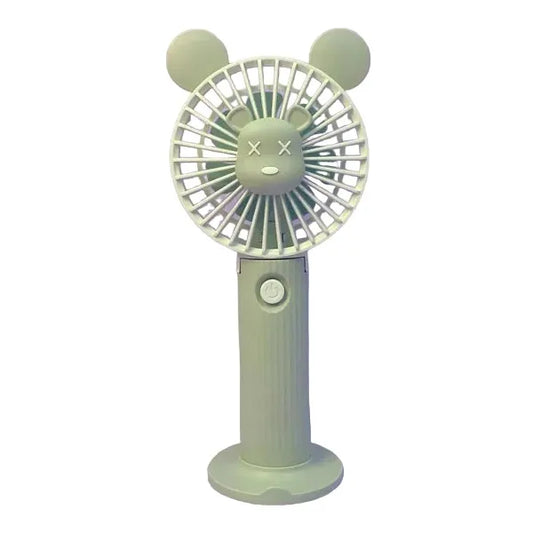 10 cm portable fan, 7‑blade, battery powered, phone stand, LED
