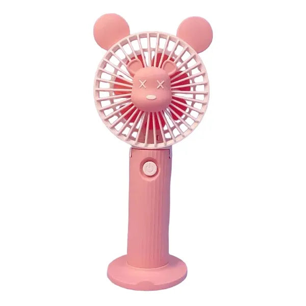 10 cm portable fan, 7‑blade, battery powered, phone stand, LED