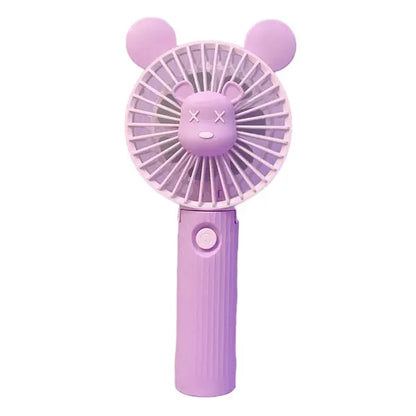 10 cm portable fan, 7‑blade, battery powered, phone stand, LED