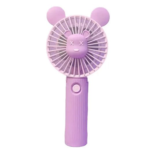 10 cm portable fan, 7‑blade, battery powered, phone stand, LED