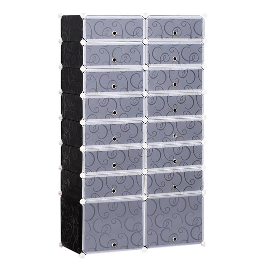 Modular Scarpera 16 cubes in PP black and white 95x37x160cm