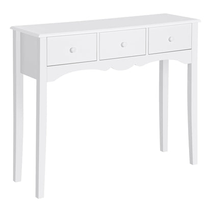 Modern MDF Entrance Console Table with 3 Drawers, 100x32x85 cm, White