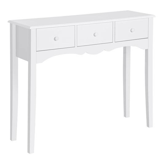 Modern MDF Entrance Console Table with 3 Drawers, 100x32x85 cm, White