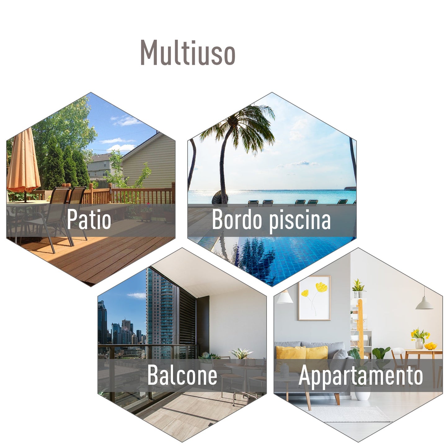 Set of 2 Folding Outdoor Chairs in Steel and Textilene for Garden, Veranda, Terrace, Grey, 58 x 64 x 94cm