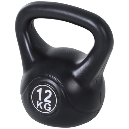 Kettlebell 12kg PVC for Sports and Fitness with Sand and Smooth Anti-chafing Handle