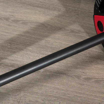 Barbell and Disc Set 20kg Total with Non-Slip PU Handle, Ø17x140 cm, Black and Red