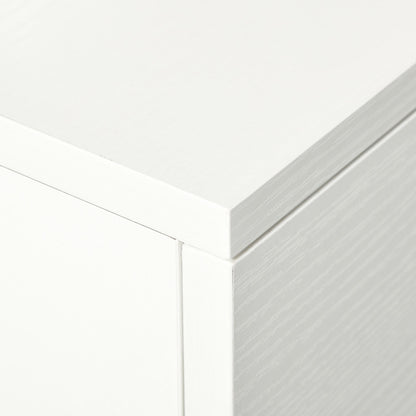 Space-Saving Desk Table for Bedroom and Office, Writing Desk with Drawers and Wheels, Double or Single Workstation, 100x36x88cm, White