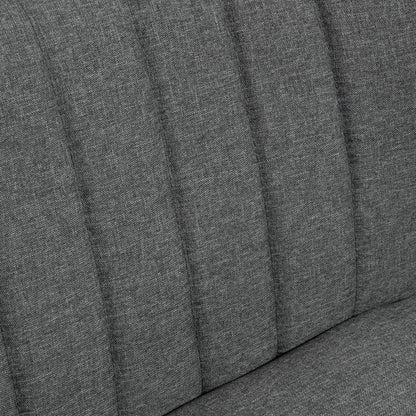 2 Seater Modern Fabric Sofa Without Armrests, Living Room Sofa with Wooden Legs, 117x56. 5x77 cm, Dark Grey