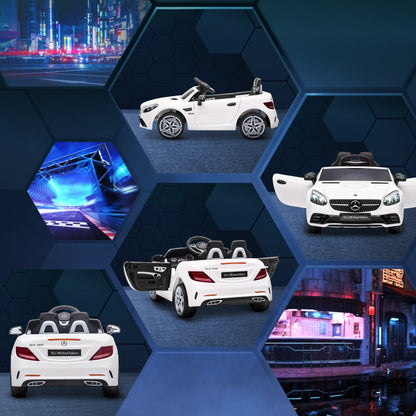 Electric Car for Children Licensed Mercedes SLC 300 with Remote Control, in PP and Metal, 107x62. 5x44 cm, White