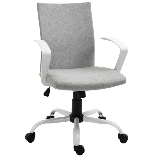 Ergonomic and swivel from office chair, adjustable height in Grey fabric, 61x61x89-99cm