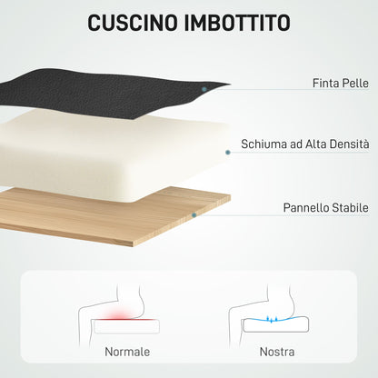 Heated Massage Office Chair with Reclining Backrest and Footrest in PU Leather, Black