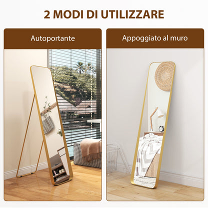 40x160cm Rectangular Full-Length Freestanding Easel Mirror, Gold