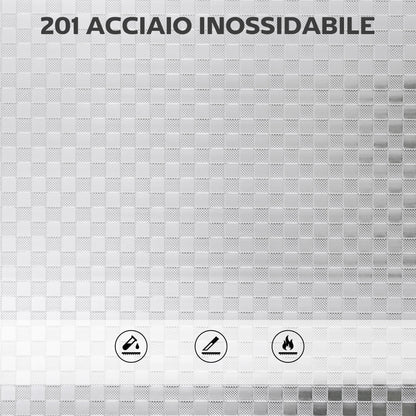 4-Tier Utility Cart with 2 Adjustable Shelves and Raised Edges, Stainless Steel, 60x35x100 cm