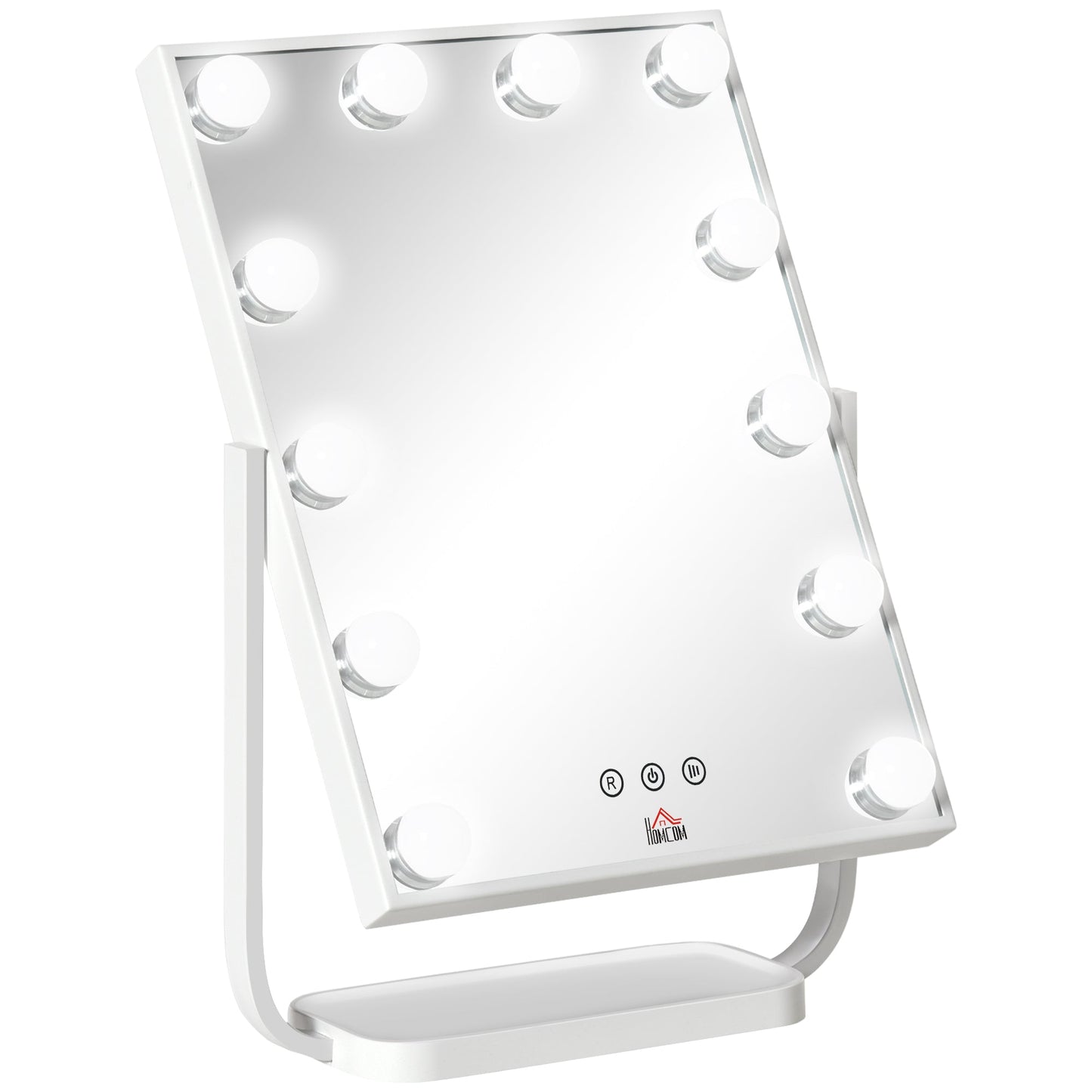 Tilting Illuminated Makeup Mirror with 12 LED Lights and Adjustable Brightness, 32.8Lx11x47.4cm