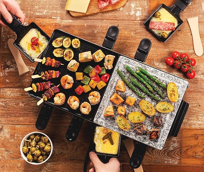 3 in 1, Party Grill, Multi Raclette, 1400W, Serves for 8*Persons, Black