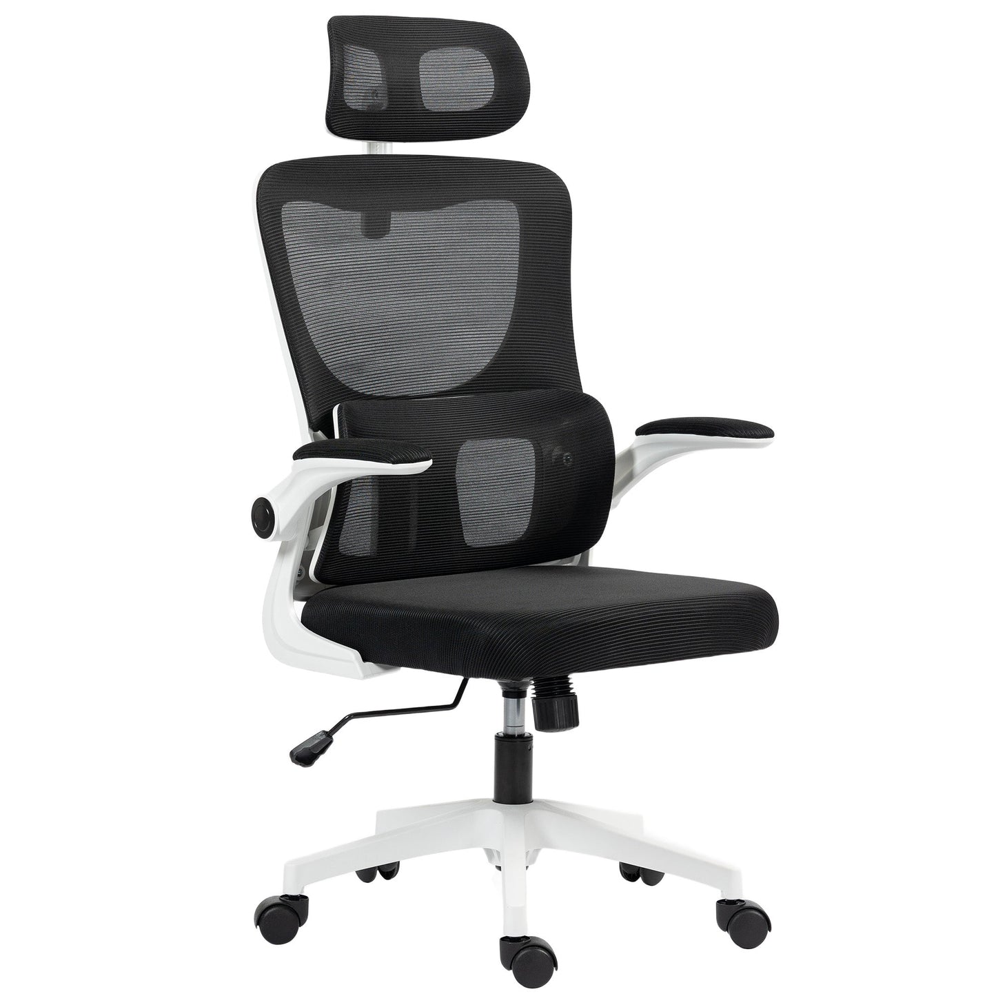 Adjustable and Reclining Office Chair with Removable Headrest, Mesh Fabric, 60x59x114-122 cm, Black