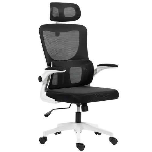 Adjustable and Reclining Office Chair with Removable Headrest, Mesh Fabric, 60x59x114-122 cm, Black