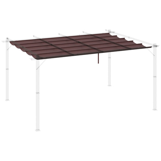 Pergola Gazebo Cover 4x3 m Breathable Polyester Coffee with 10 Drainage Holes (COVER ONLY)