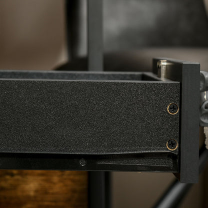 Wooden Office Drawer Cabinet with 2 Drawers and Open Shelf, 39x40x65 cm, Black