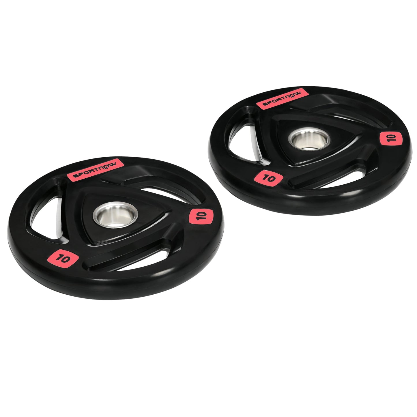 Set of 2 10kg Steel Weight Discs with Rubber Coating for Barbell