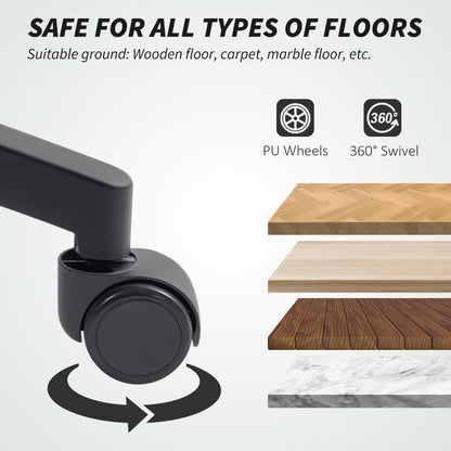 Breathable Mesh Office Chair, Height-Adjustable Reclining, 65 x 59 x 92.5-102.5 cm, Black