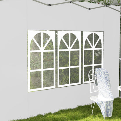 3x3 or 3x4 Gazebo Walls with Windows Included, Plastic and Oxford Fabric, 295x195 cm, White