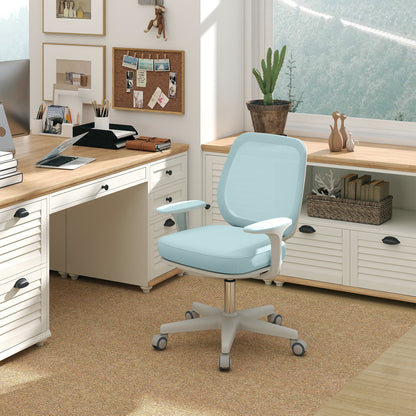 Ergonomic Height-Adjustable Office Chair with Breathable Backrest, 55x48x82.5-94.5 cm, Light Green
