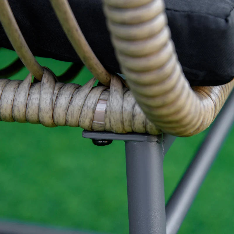 Boho Style PE Rattan Garden Furniture Set with 2 Armchairs, Sofa and Coffee Table