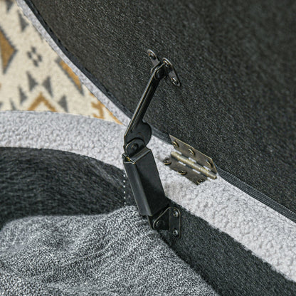 Teddy Fabric Bed End Bench with Storage Compartment, 116x41x40.5cm, Light Grey