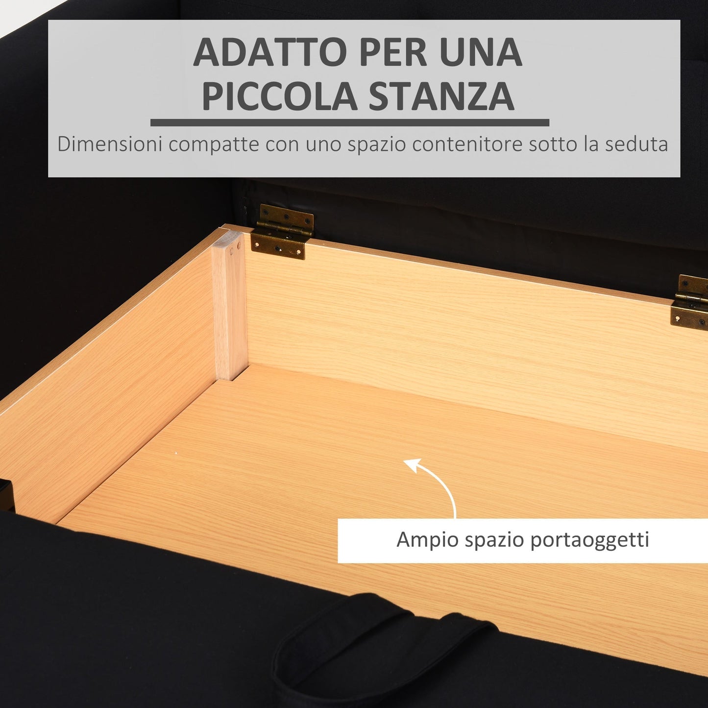 2 Seater Sofa Bed with Storage Space for Living Room and Bedroom, in Polycotton and Foam Rubber, Grey