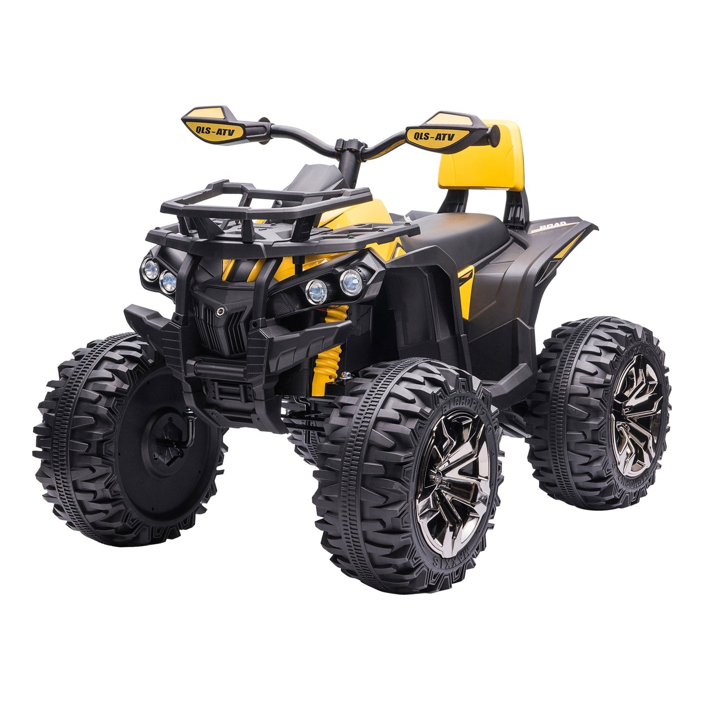 Quad for 12V electric children with headlights and rechargeable battery, age 3-5 years, 100x65x73cm, yellow