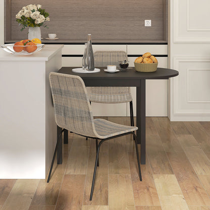 Set of 2 Boho Style Garden and Indoor Chairs with Low Backrest and PE Rattan Upholstery, Yellow