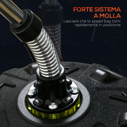 Floor Punching Ball with Fillable Base and Suction Cups, Adjustable Height from 147-165 cm, Black