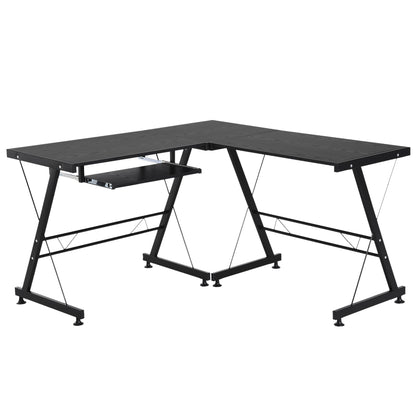 Desk convertible corner multi -show wood and black steel