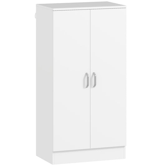 6-Tier Adjustable Shoe Rack in White Wood, 55x35x108 cm
