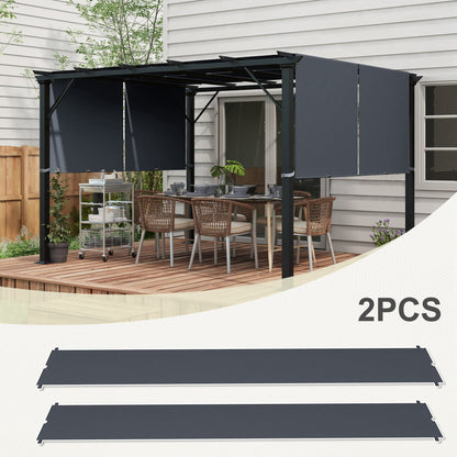 Pergola Gazebo Cover 3x3 m in Polyester with Pockets and Straps, 488x122 cm, Charcoal Gray