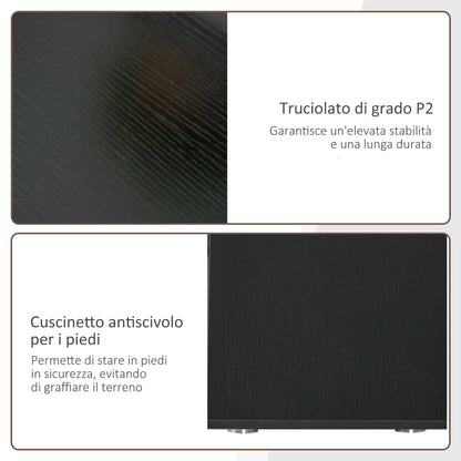 Corner Desk for Study and Office with 2 Drawers and 2 Shelves, Wooden, 117x82x74 cm, Black